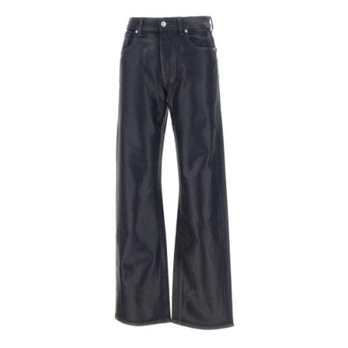 Midnight Blue Coated Denim Straight Leg Jeans