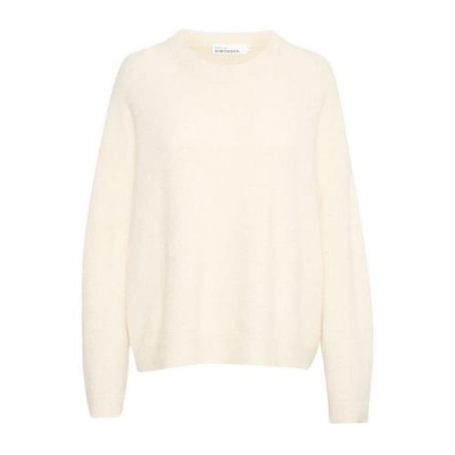 Oversize Oneck Strik Sweater Egret Melange