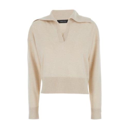 Beige Polo Pull Sweater