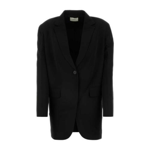 Oversize Sort Viskose Blazer