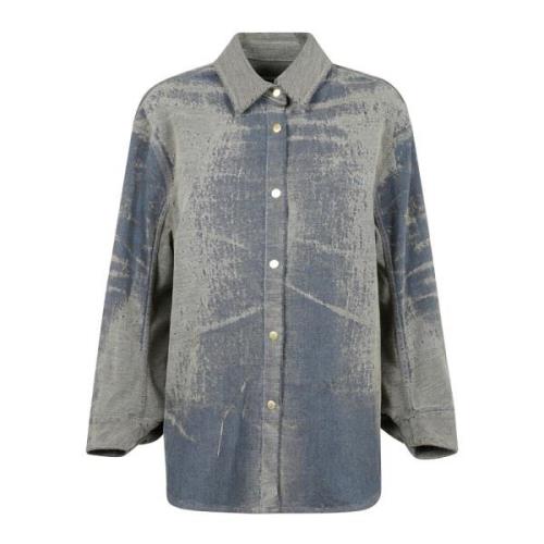 Jacquard Denim Oversized Skjorte