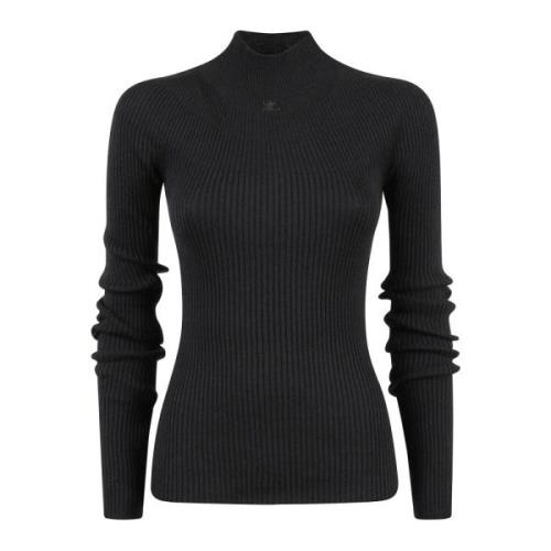 Rib Mockneck Solar Light Sweater