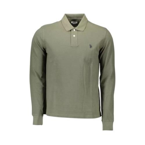 Elegant grøn langærmet poloshirt