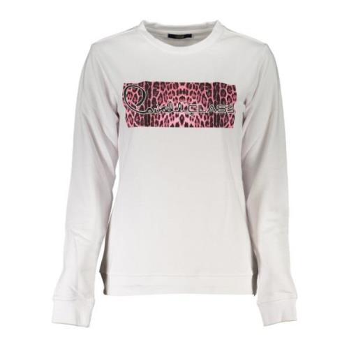 Hvid Langærmet Sweatshirt med Print