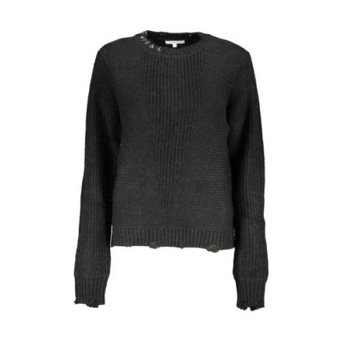 Elegant Langærmet Sweater med Rund Hals og Logo