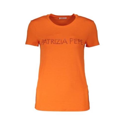 Orange Strass Kortærmet T-shirt