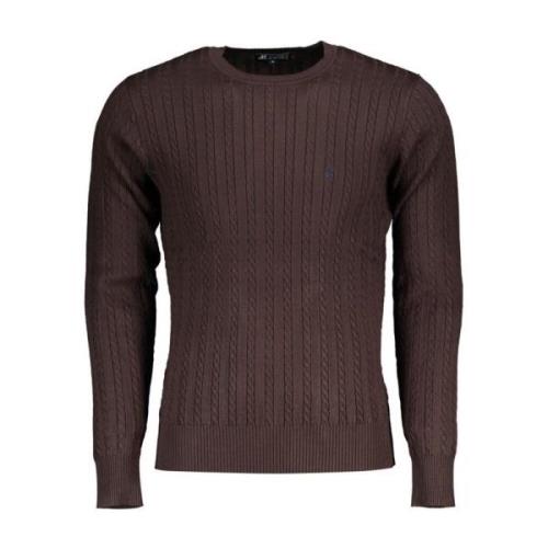 Broderet Crew Neck Sweater i Nylon