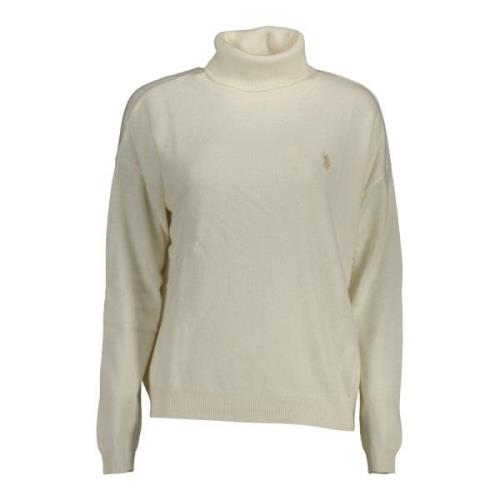 Hvid Langærmet Højhalset Sweater