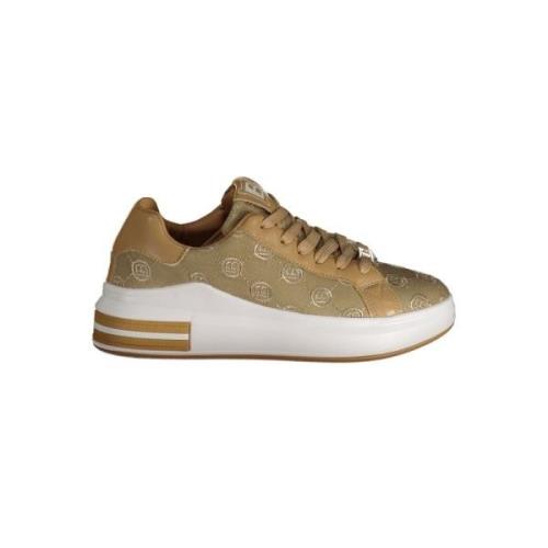 Beige Sneaker med Kontrastdetaljer og Broderi