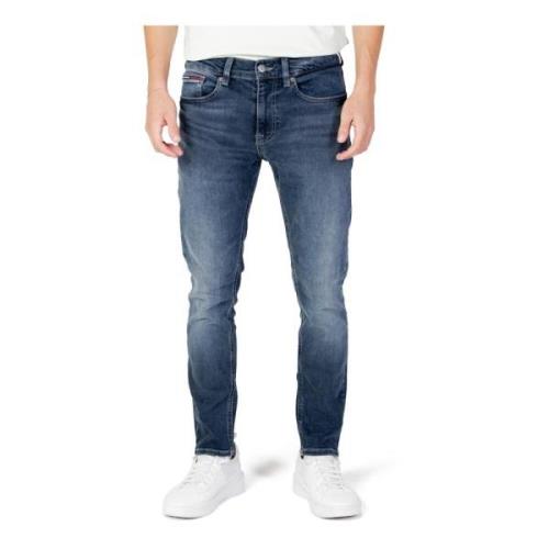 Blå Bomuld Bland Zip Herre Denim