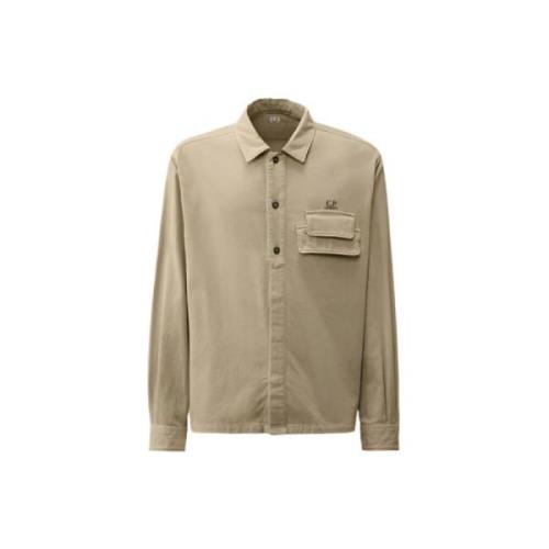 Pansret Stræk Satin Knappet Overshirt