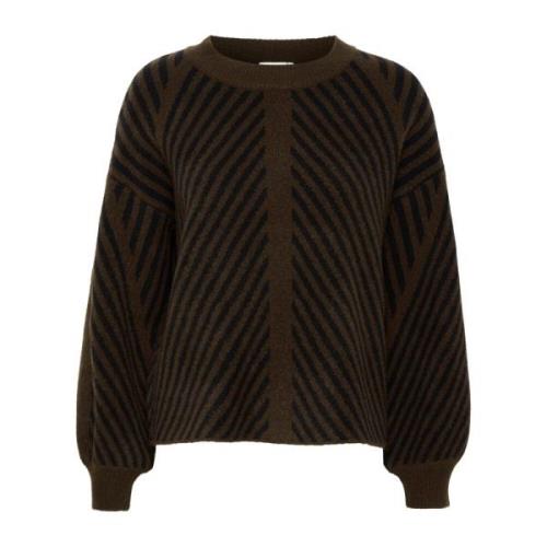 Kaffe Kavera Knit Pullover Strik 10507817 Java/Black Stripe