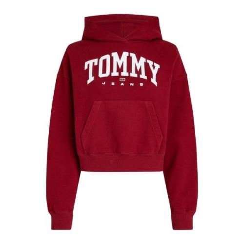 Rød Varsity Hættetrøje Sweatshirt