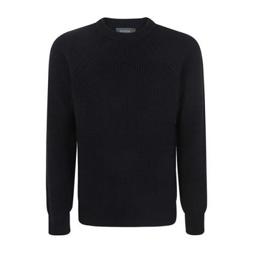 Sort Crewneck Raglan Slim Fit Sweater