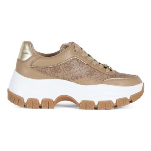 Chunky Ecoleather Logo Print Sneakers