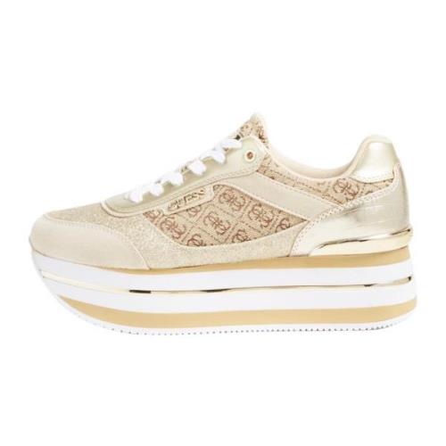 Beige Sneakers med 4G Logo Print