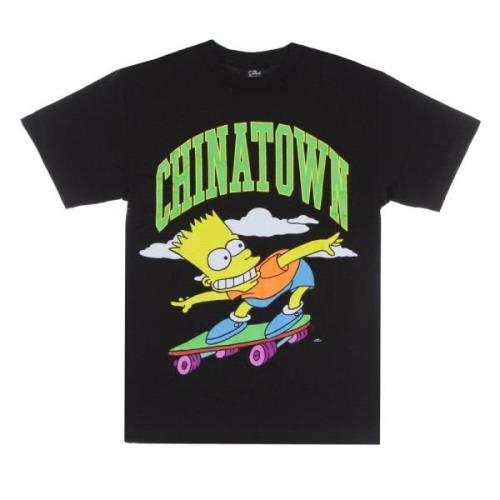 Simpsons Sort Tee med Logo Print