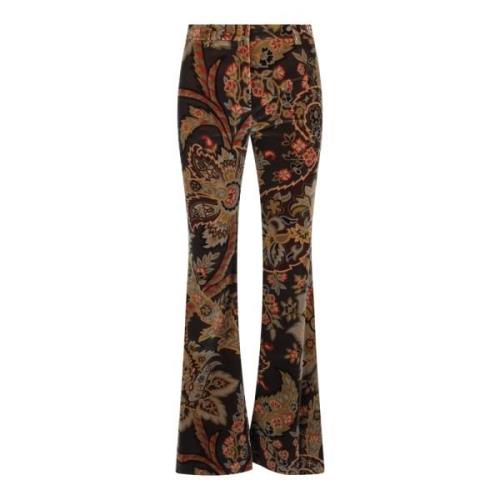 Blomstret Paisley Print Flare Bukser