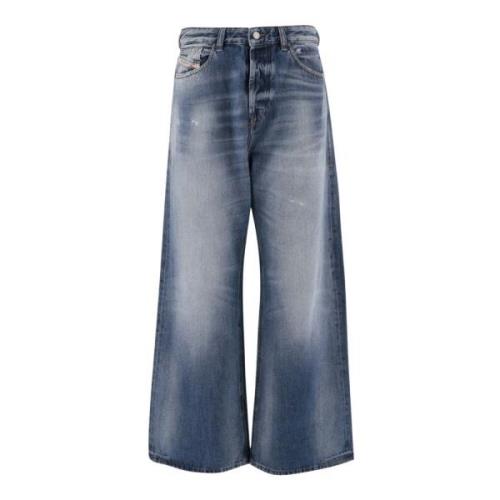 Bred Ben Denim Jeans med Vasket Effekt