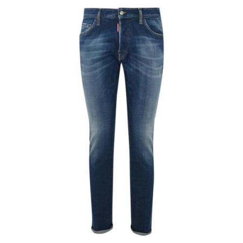 Blå Denim Stretch Slim Fit Bukser