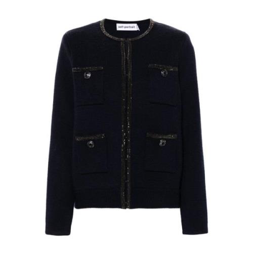 Pyntet Navy Strik Cardigan