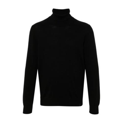 Sort Uldstrik Turtleneck Sweater