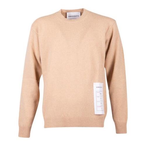 Hasselnød Beige Crewneck Uld Cashmere Sweater