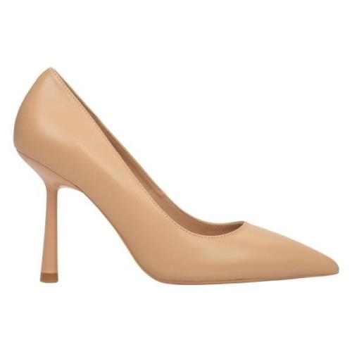 Beige Læder Højhælede Pumps