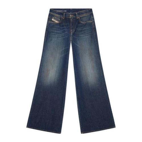 Flared Bomuld Jeans med Baglogo