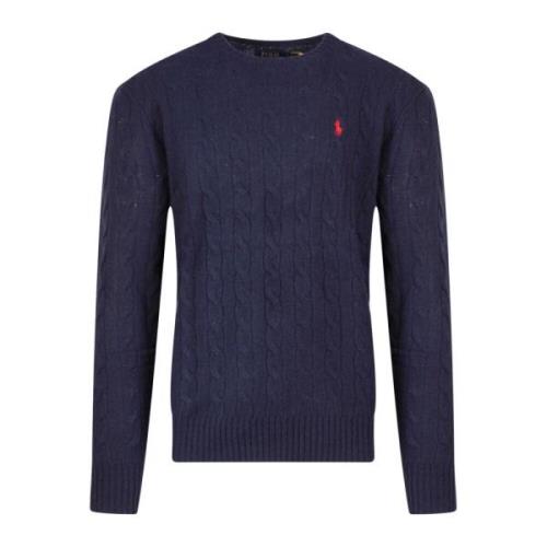 Sweater med broderet logo i uld og cashmere