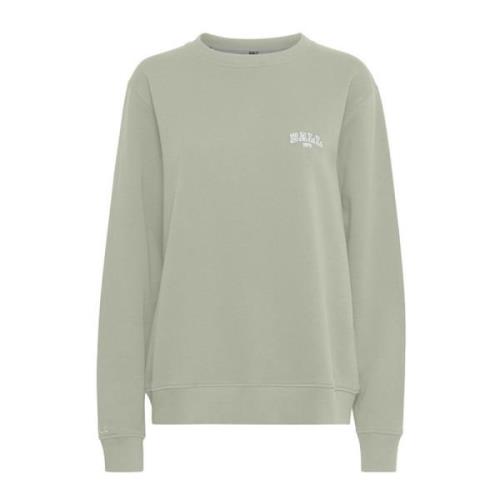 Grøn Sweatshirt med Broderet Detalje