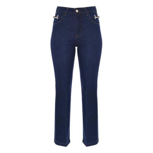 Metal Hook Waistline Jeans