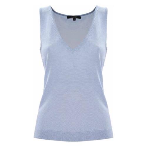 Skinnende V-Hals Strikket Vest Top