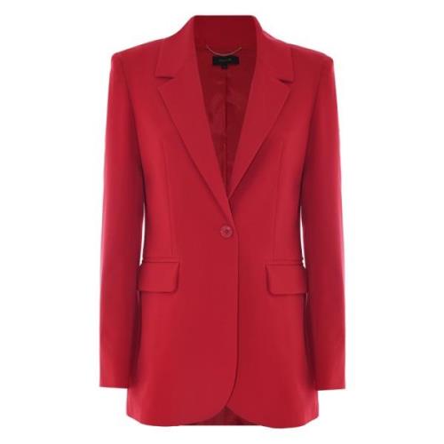 Elegant Single-Breasted Jacket, Viscose Blend