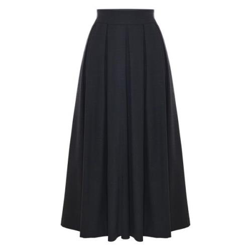 Flared Midi Skirt with Pleats