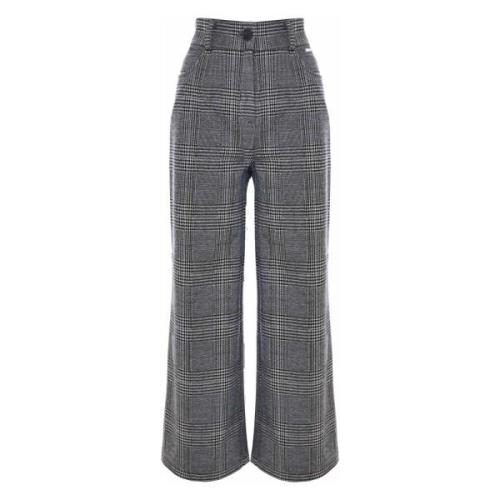 Flared Checked Trousers