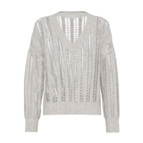 Grå Cashmere Blanding Stilfuld Sweatshirt