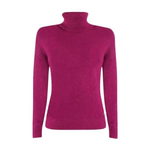 Dame Lurex Detalje Turtleneck Sweater