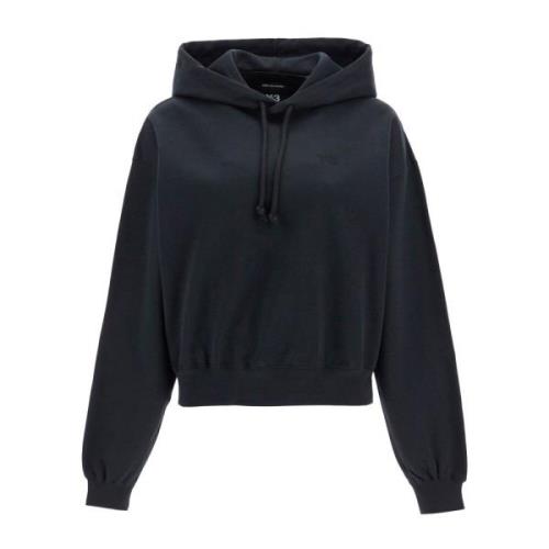 Børstet Jersey Boxy Hoodie med Logo