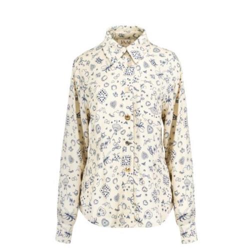 Ballerina Butter Print Button-Up Bluse