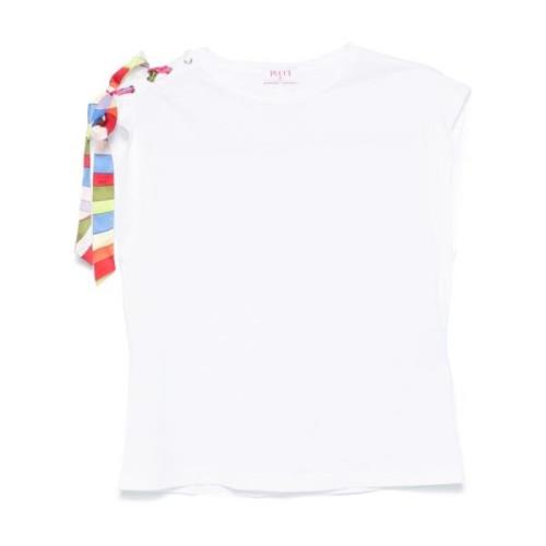 Hvid Jersey T-shirt med Iride Print