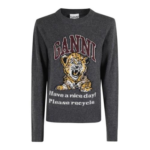 Tiger Grafisk Uld Crewneck Sweater