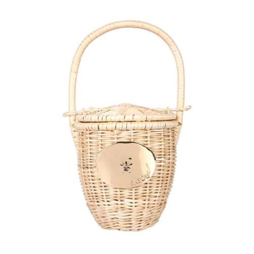 Håndlavet Wicker Bucket Taske