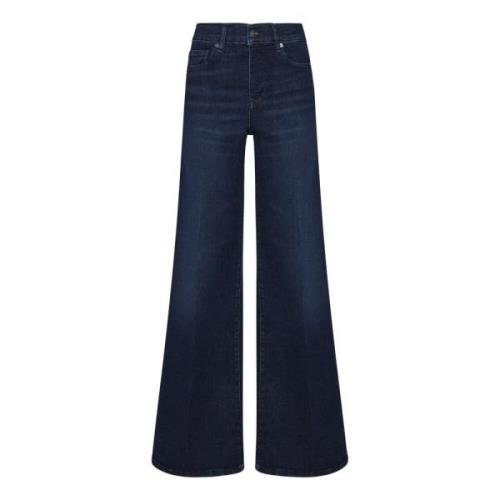 Blå Wide Leg Jeans Dametøj