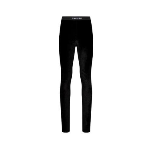 Sorte Velour Leggings Slim Fit