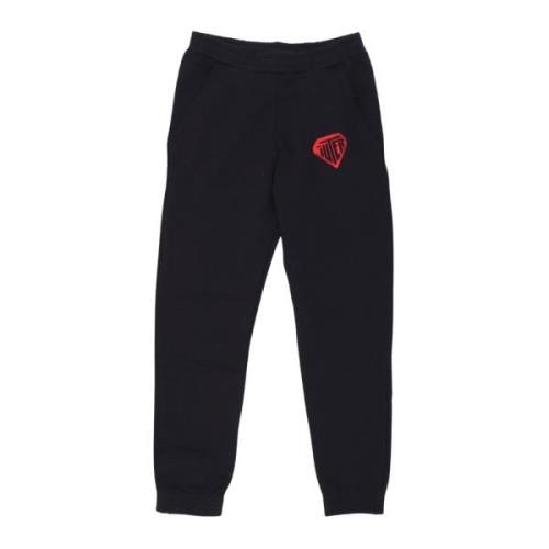 Sort Fleece Sweatpants med Elastisk Talje