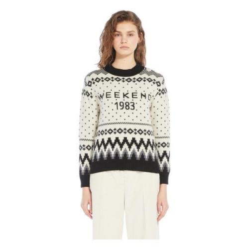 Hvid Jacquard Sweater