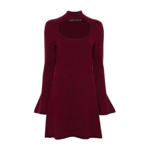 Bordeaux Strik Cut-Out Kjole