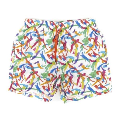 Hvide Maling Splash Badeshorts