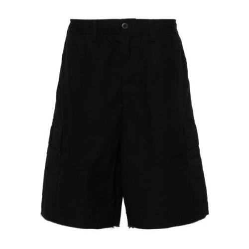 Sorte Cargo Shorts med Logo Patch